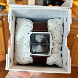 Men’s Diesel Bar 5 Watch - Brown Leather Strap